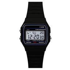 Reloj digital Casio F-91W-1YER informal de resina - negro