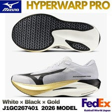 Mizuno Zapatos para Correr HYPERWARP PRO Blanco/Negro/Dorado J1GC267401 2026 PAQUETE ORIGAMI