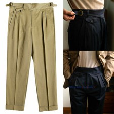 Pantalones italianos de negocios retro de verano para hombre Nápoles pantalones Gurkha de algodón S-5XL