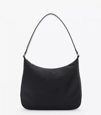 MANGO MNG Nylon Mujer Bolso de Hombro Mediano - Negro