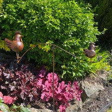 Giratorio de jardín de gallo único y decorativo de metal para pájaros hogar regalo al aire libre