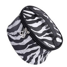 Bolsa de artículos de tocador con patrón de cebra bolsa de cosméticos de viaje bolsa de lavado (blanco negro) 1 pieza