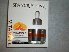 SUERO FACIAL SPA SCRIPTIONS VITAMINA C, 1,7 OZ. Suero reparador de piel antiedad. NUEVO