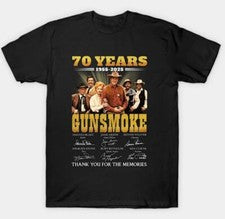 Camiseta 70 años 1955-2025 Gunsmoke Signatures Thank You For The Memories T580