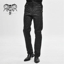 Pantalón Largo Gótico Elegante Para Hombre Simple Jacquard Informal Gótico De Colección