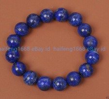 6/8/10/12mm Natürlich Blau Lapislazuli Rund Edelstein Stretch Armband 7.5''