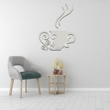 Adhesivo acrílico de pared para taza de café decoración del hogar para paredes de dormitorio sala de estar