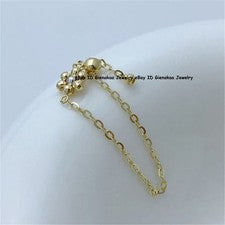 Anillos de cuentas láser de la suerte de oro amarillo puro de 18 quilates para hombres y mujeres talla 5/6/7/8/9 de EE. 