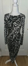 Nuevo con etiquetas Vestido para mujer Guess Ombre Boa negro funda de piel de serpiente MEDIANO ceñido al cuerpo $98
