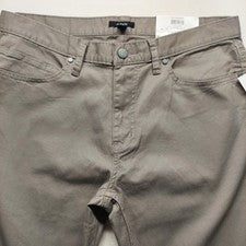 Pantalones de pierna recta delanteros planos para hombre Alfani 32x30 Wallstreet gris Macy's Inc nuevos con etiquetas