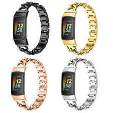Repuesto de correa de pulsera de cadena de metal para Fitbit Charge 6 5