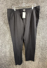 Pantalones H&M Para Hombre Talla XL Negro Pintuck Calce Recto Cintura Elástica Informal Carrera