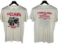 Camiseta reimpresa 1981 The Clash Band On Tour doble cara talla completa S-5XL FH452