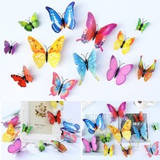 Pegatinas de pared mariposa imán 12 piezas con calcomanías artísticas 3D para decoración del hogar