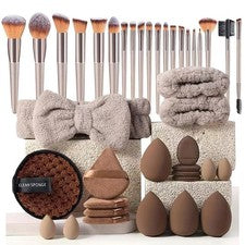 Juego de 20/40 piezas de brochas de maquillaje esponjas belleza huevo diadema pulsera kit de maquillaje regalo