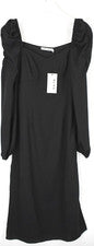 Vestido midi Na-Kd Puff Shoulder mujer UE 36 manga larga negro midi