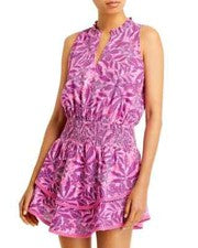 Mini Vestido Aqua Para Mujer Floral Sin Mangas Calado Púrpura/Rosa S Nuevo con Etiquetas $88 (50)