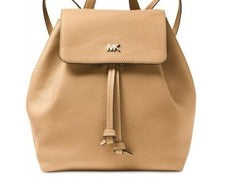 Nueva Mochila Michael Kors Para Mujer Junie Cuero Guijarro Solapa Mediana Butternut