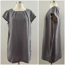 Vestido UO Silence + Noise para mujer grande gris mini bolsillos de cambio metálico NUEVO