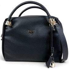 GUESS Danya Satchel Moda Bolso Clásico Mujer Negro Material Sintético