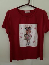 Camiseta para mujer roja de moda con cuentas L/XL. Bajada de precio “NUEVO” $19