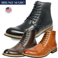 Hombres Botas de Motocicleta al Tobillo Oxford Botas Chukka Zapatos con Cremallera Lateral