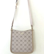 Bolso Bandolera Anne Klein Para Mujer Cuadrado Informal Gris Diseñador Logo