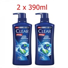Champú anticaspa mentol deportivo fresco transparente para hombres 2x390 ml tratamiento cuidado del cuero cabelludo