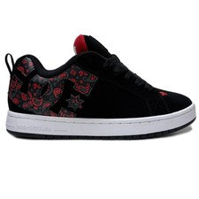 ZAPATOS DC COURT GRAFFIK NEGRO GRIS ROJO ESTAMPADO ZAPATILLAS