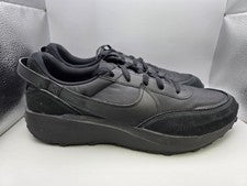 Nike Waffle Debut Para hombres Entrenadores Reino Unido 12 UE 47.5 Todo Negro Zapatos Nuevos