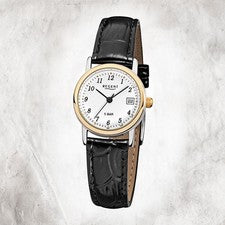 Regent Reloj De Cuero Para Damas F-828 Reloj De Cuarzo Pulsera Negra URF828