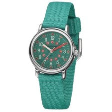 JACQUES FAREL Kinder-Armbanduhr Analog Quarz Mädchen Textilband KCF 067 grün