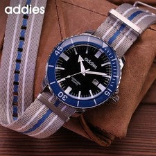 44MM ADDIESDIVE Cuarzo Buzo Reloj Deportivo Hombre Nylon Impermeable Luminoso NUEVO