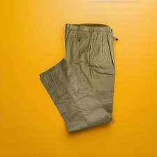 PANTIR PANTALONES PARA HOMBRE HECHOS EN ITALIA 💯 % Algodón Talla 34US 50 Caqui Marrón
