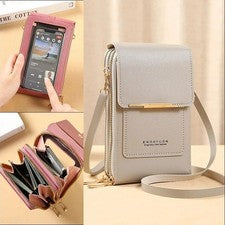 Mujeres Pantalla Táctil Teléfono Celular Bolso Bandolera Bolso para el Hombro Cartera Estuche para Llaves