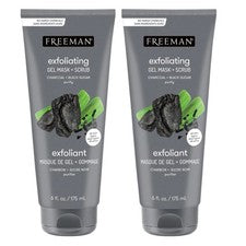 Mascarilla exfoliante Freeman carbón negro azúcar 175 ml 2 en 1 cuidado facial de la piel 2 un.