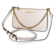 Bolso Bandolera Michael Kors Jet Set Travel MD Convertible Cadena de Hombro Crema