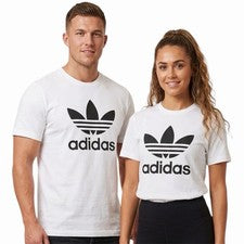 Camiseta ADIDAS Vintage Logotipo del Trifolio BLANCA Calce Regular Manga Corta Nueva con Etiquetas