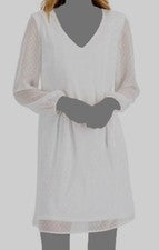 Vestido para mujer INC International Concepts blanco punto suizo con cuello atado talla S