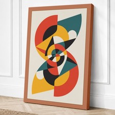 Impresión en lienzo geométrica geometría giratoria arte de pared decoración del hogar listo para colgar