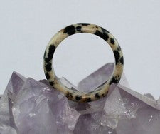 Anillo piedra dálmata piedra preciosa anillo de dedo anillo de piedras preciosas tamaño 50 - 61