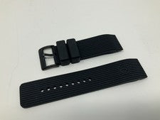 Correa de goma negra para reloj Redline con hebilla cepillada negra 23 mm