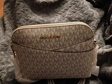 Bolso Bandolera Michael Kors Jet Set Viaje Mujer Mediano - Vainilla