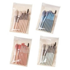 Juego de Maquillaje Compacto de 8 Pinceles Diseño Portátil Cerdas Suaves Color Gris Verde