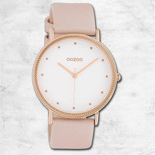 Oozoo Reloj De Pulsera Para Damas Timepieces Analógico De Cuero Rosa UOC10417