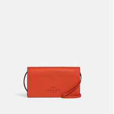 Bandolera/clutch plegable Coach Anna de cuero mango dorado para mujer - CE212 - NUEVO CON ETIQUETAS