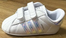 Adidas Superstar Cuna Bebé Entrenadores Blanco - Reino Unido 4K - Totalmente Nuevo + En Caja Con Etiqueta