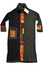 Vestido de punto cuello alto marca TERRA, tejido suave, talla S para mujer. Nuevo con etiquetas