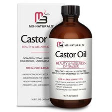 Botella de vidrio de 500 ml de aceite de ricino prensado en frío puro sin hexano M3 para cabello