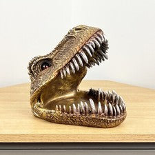 Adorno para sala de estar cabeza de dinosaurio plato de baratija único peculiar decoración del hogar